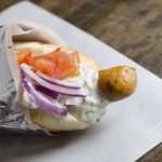 The chicken gyro sausage from Robbie's Gourmet Sausage Company.