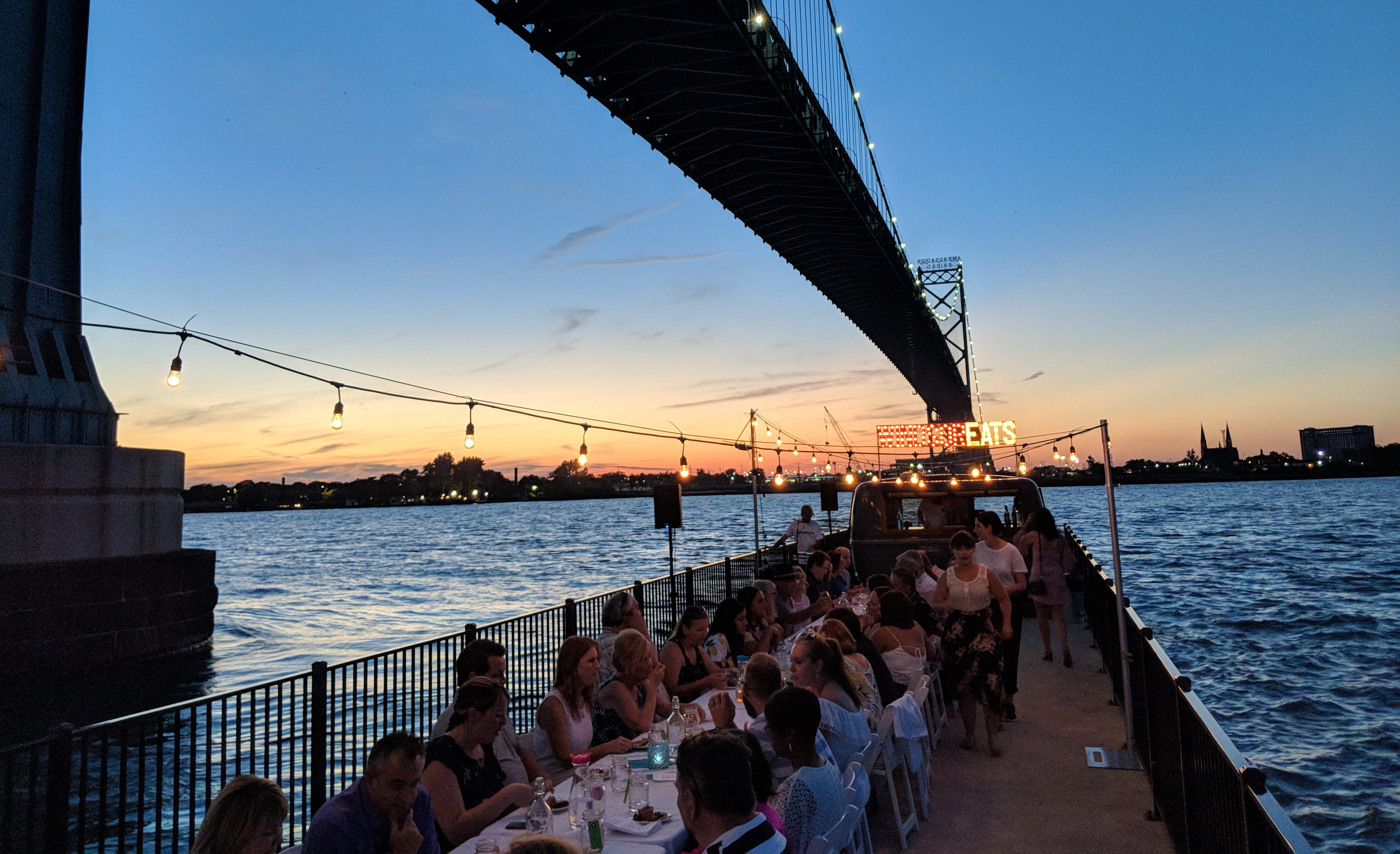 Dinner on a Pier is a spectacular experience in Windsor, Ontario, on the shores of the Detroit River.
