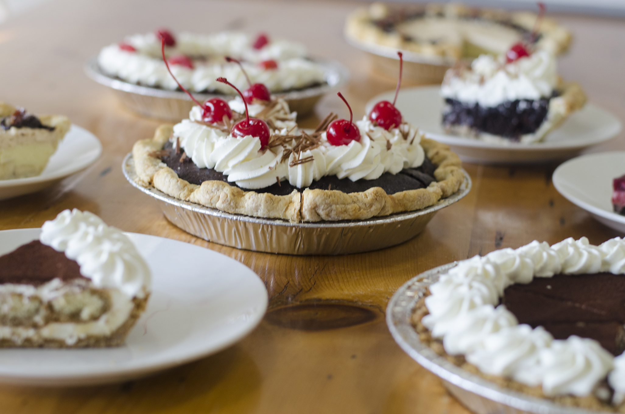 Pies as far as the eyes can see at Riverside Pie Cafe in Windsor, Ontario.