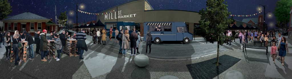 A rendering of the Mill Street Market to be hosted in Leamington, Ontario.