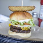 The Dill Pickle Burger from Atmosphere Fine Foods in Windsor, Ontario.