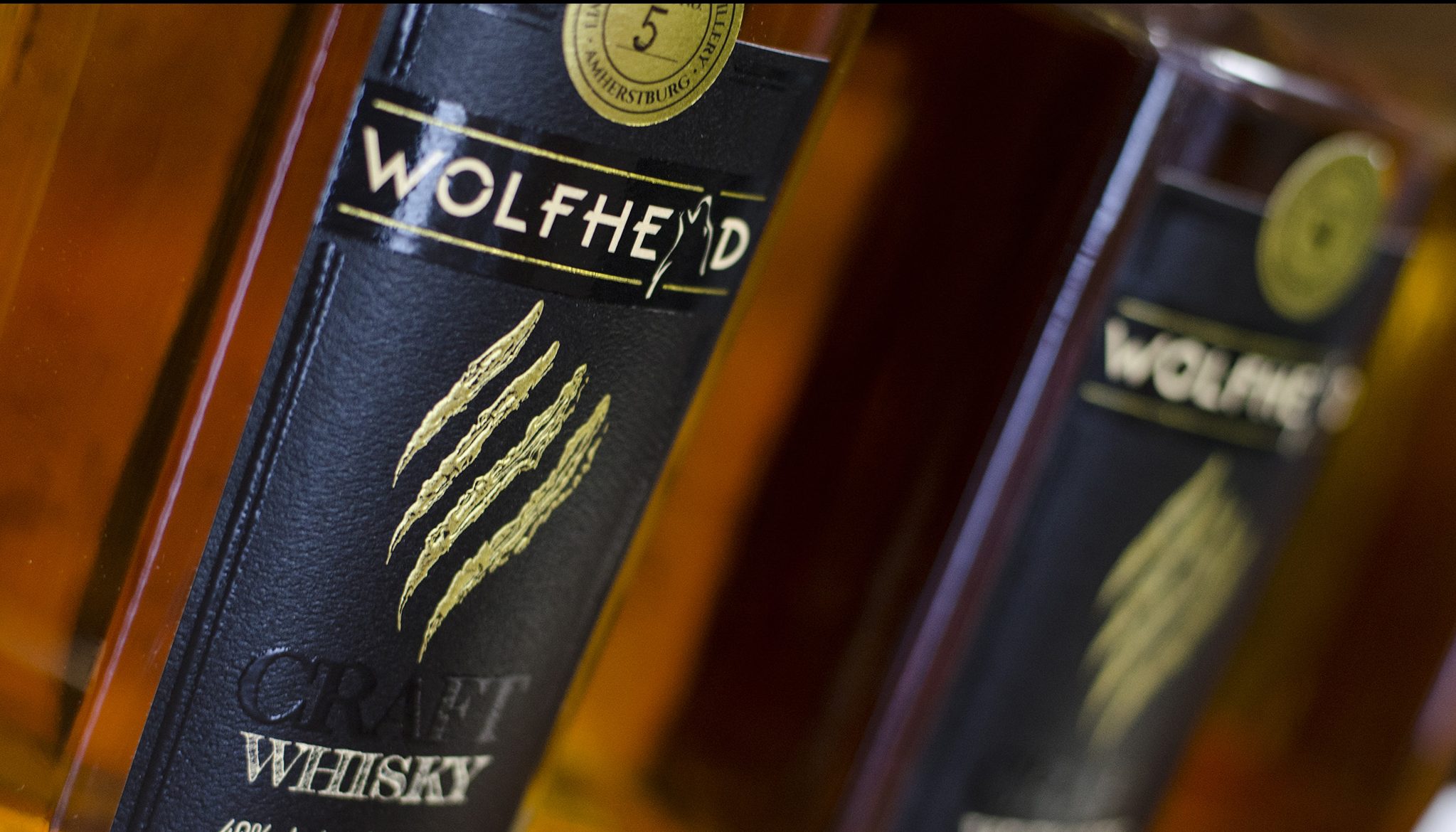 Wolfhead Premium whisky frmo Wolfhead Distillery in Amherstburg, Ontario.