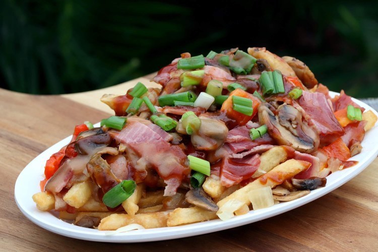 Loaded Corned Beef Poutine from Colasanti's in Kingsville, Ontario.