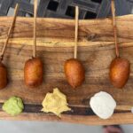 Gourmet corn dogs from Robbie's Gourmet Sausage Co. in Windsor, Ontaio.