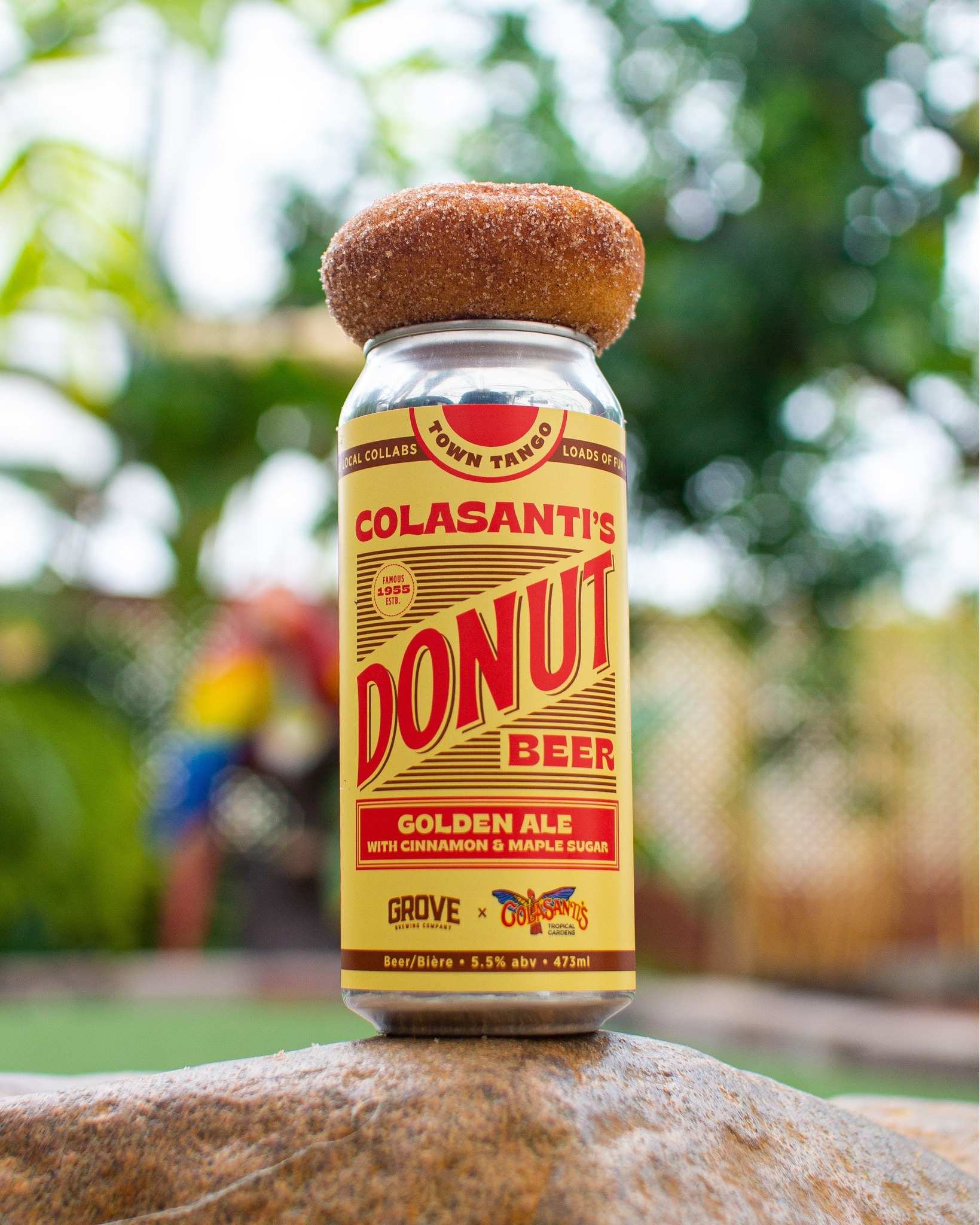 Colasanti's Donut Beer by The Grove Brewing Company in Kingsville, Ontario.