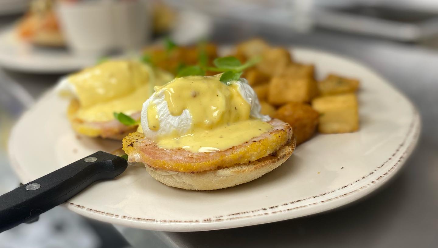 Eggs Benny from The Twisted Apron in Windsor, Ontario.